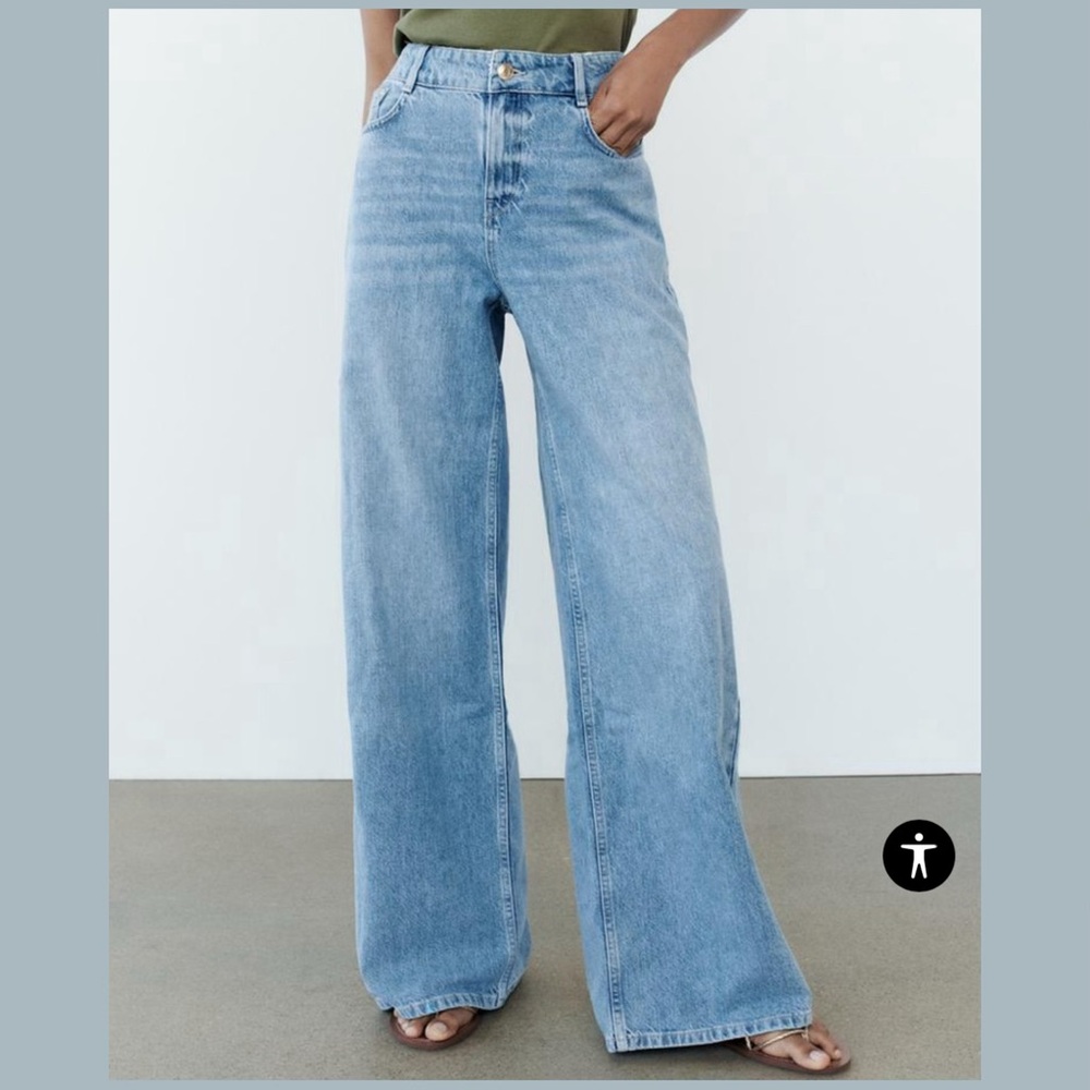 NWT ZARA High Rise, Wide Leg Jeans